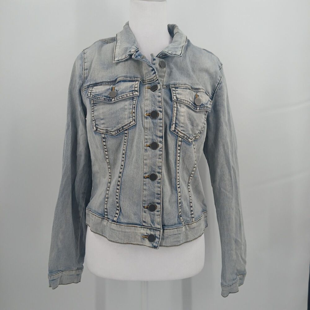 Kut from the Kloth Denim Jacket Women's Large Light Wash Classic Trucker Core